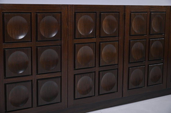 Image 1 of BUFFET BRUTAL BELGE EN ACAJOU TEINTÉ