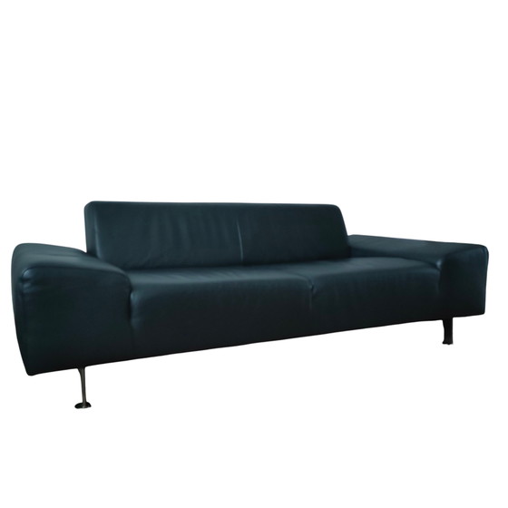 Image 1 of Sofá moderno de cuero negro Kanizsa Trend