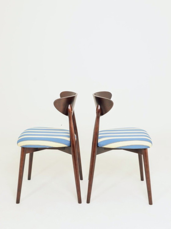 Image 1 of Ensemble de 4 chaises de salle à manger vintage côte d'azur à sangles