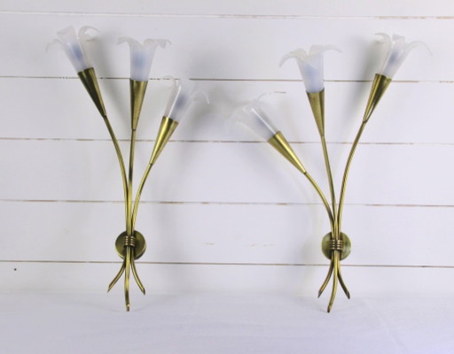 Applique a forma di fiore in ottone e lucite, metà del XX secolo, Maison Jansen, Francia Stephan M. Art Design Desire