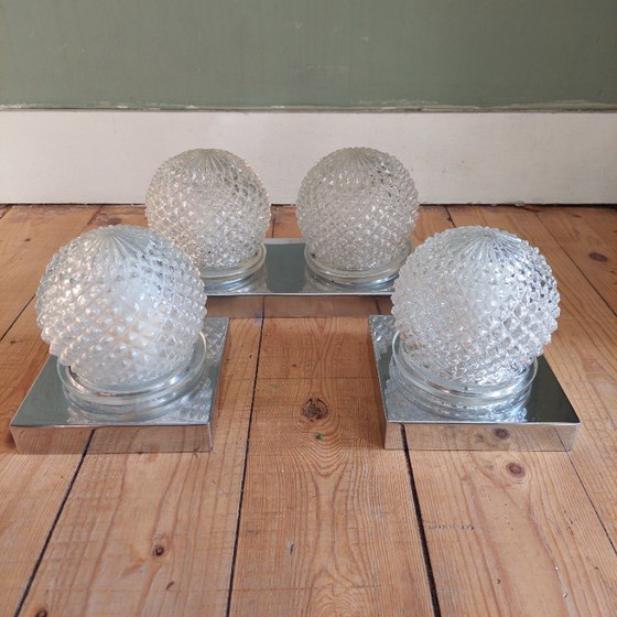 Set di 3 lampade vintage MCM – Applique, Vetro (photo 3 of 8)