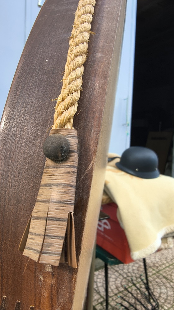 Image 1 of Runder Teakholzspiegel aus den 1960er Jahren im skandinavischen Stil