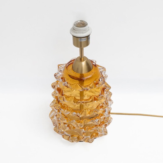 Pair of Amber Rostrato Murano Glass Table Lamps (photo 6 of 7)