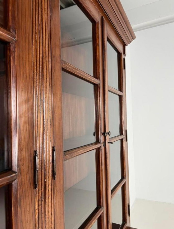 Eichholtz Sideboard - Bookcase - Display cabinet - solid oak cabinet Flamant, Wood, Glass, Brown, Klassiek (photo 12 of 15)