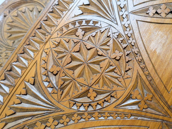 Porte-revues mural ancien en bois sculpté à la main, style art populaire – Wood (photo 13 of 17)