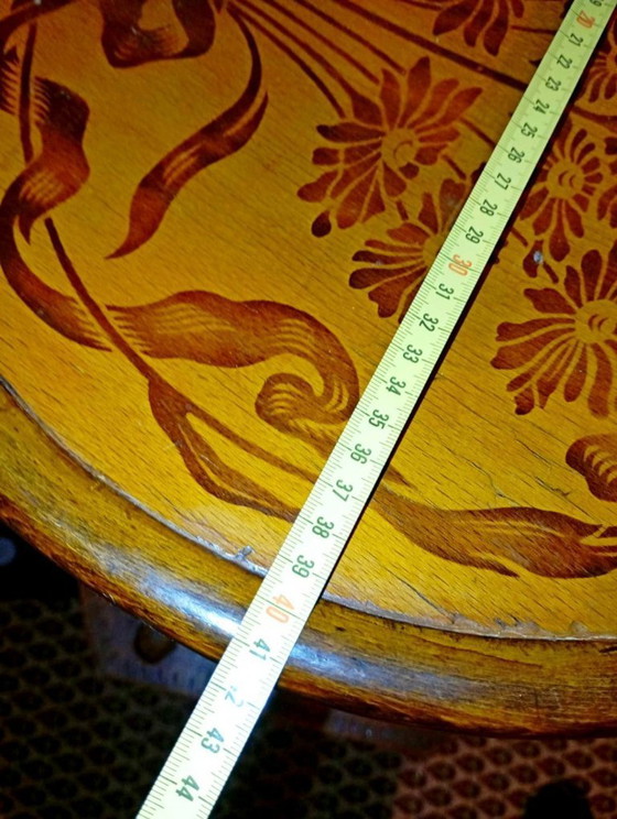 Image 1 of Originaler antiker Klavierstuhl im Thonet-Stil mit Intarsien