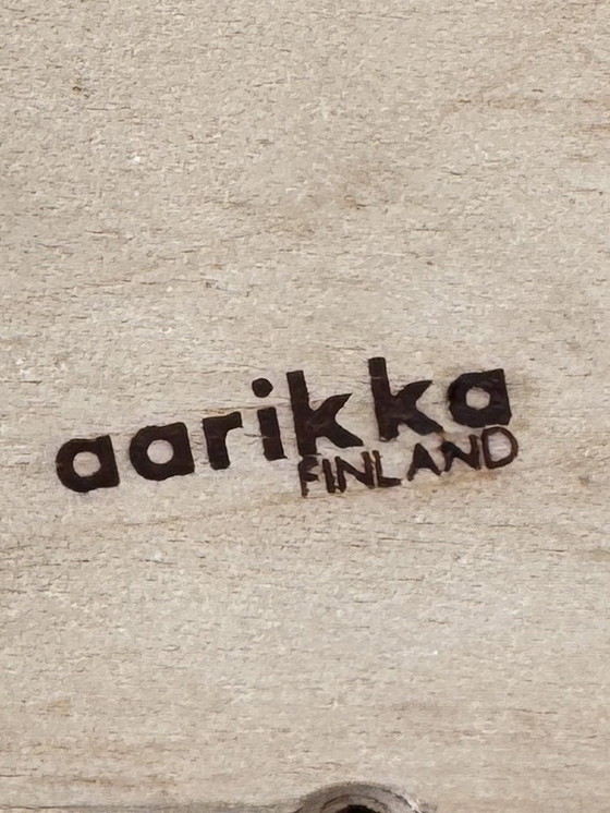 Image 1 of Vintage Aarikka Finland houten kandelaar - zeldzaam Scandinavisch design