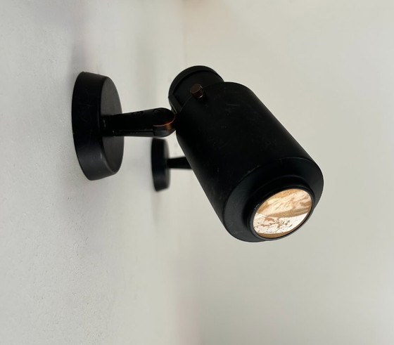 Image 1 of Coppia di applique Zodiac vintage di Jacques Biny, nero opaco, Francia 1960