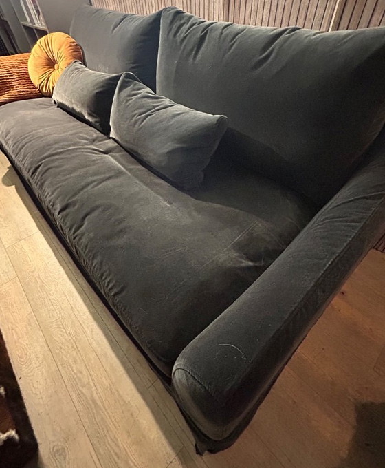 Image 1 of Grijs fluwelen 3-zitter