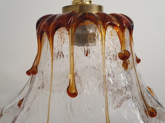 Image 1 of Murano Mazzega plafondlamp, vintage lamp van Murano-glas, hanglamp uit de jaren 70, Italië