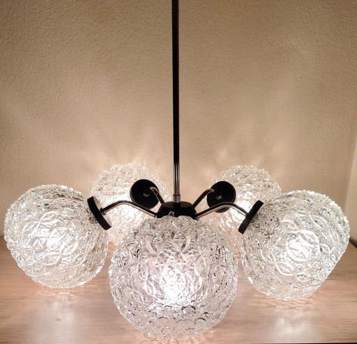 Spider chandelier, 5 lights, 1970s