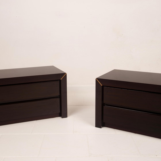 Paire de tables de nuit en palissandre d'Afrique et laiton pour Fratelli Turri – Gorgoni, Wood (photo 3 of 19)