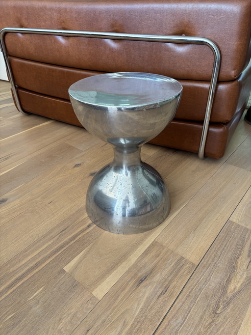 Vintage Stainless steel side table / stool. Arthur court 