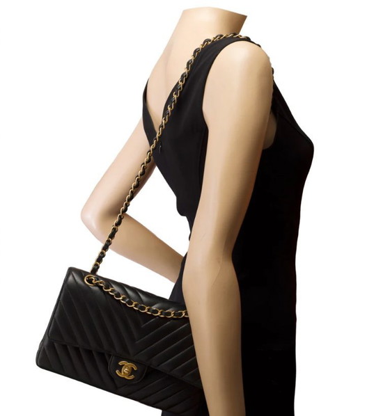 Image 1 of Borsa CHANEL Timeless/Classique en Cuir Noir - 103310
