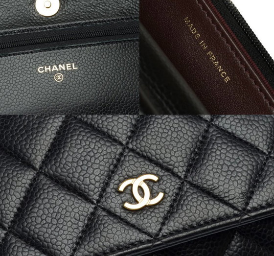 Image 1 of Portafoglio Sac CHANEL con catena en Cuir Noir - 101614%%
