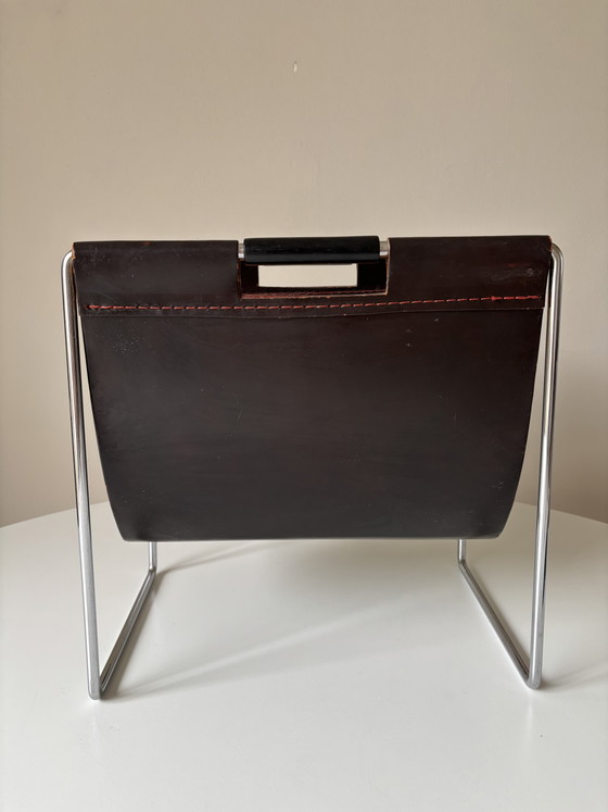 Revistero Brabantia de cuero negro, años 70 – Leather, Metal (photo 3 of 9)