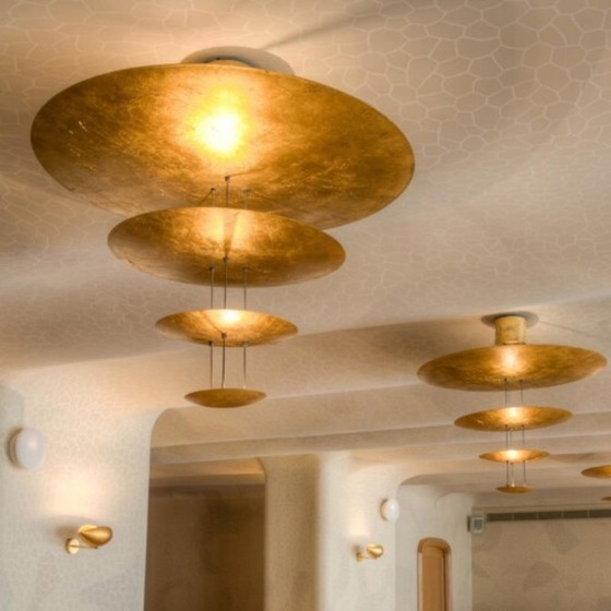 Catellani & Smith Macchina della Luce Mod. A – gold leaf pendant lamp – Brass (photo 2 of 5)
