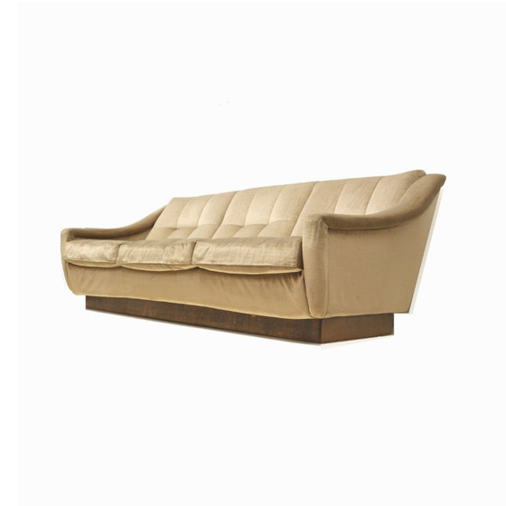 Image 1 of Vintage velvet 3-seater sofa made in the 1970s