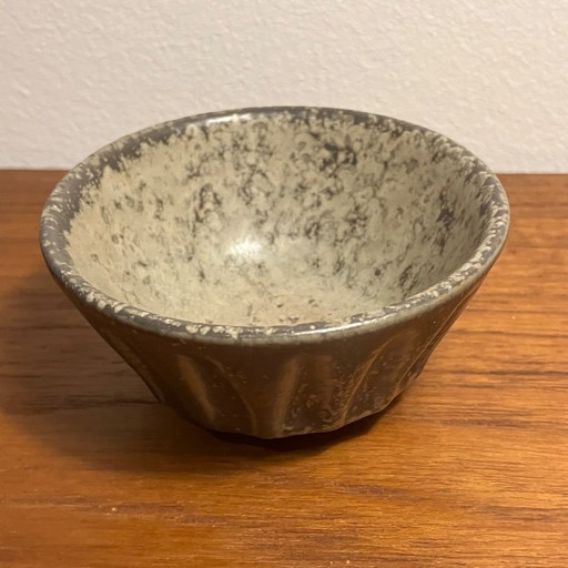 Cuenco de cerámica danés, gris moteado, Hjorth Ceramic