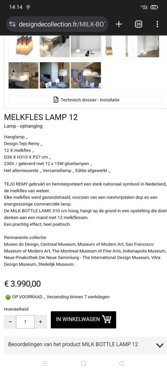 Image 1 of Flasche Lampe Marke Trocken