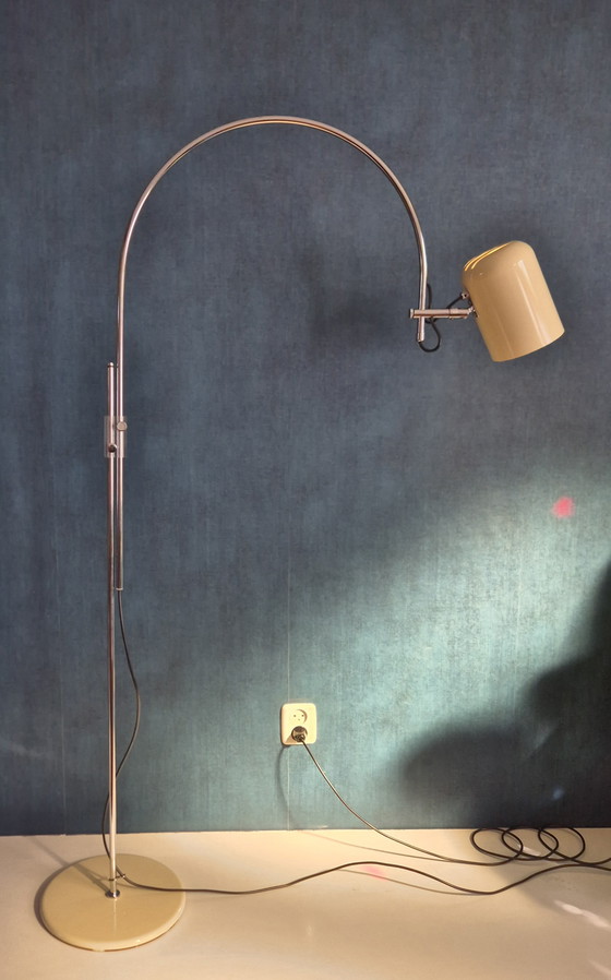 Image 1 of Vintage Floor Lamp / Gepo 1970s / Arc Lamp Ivory