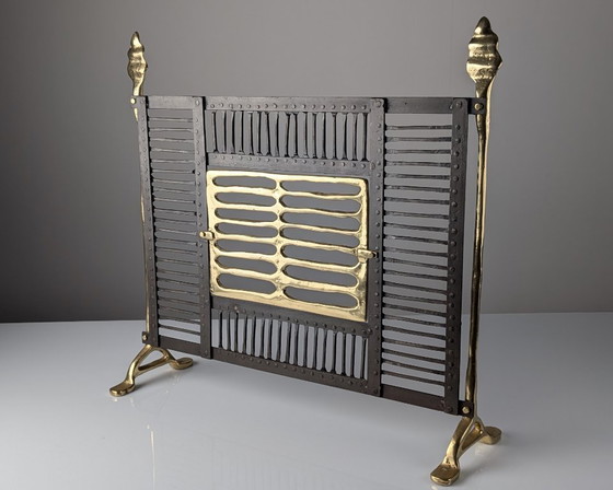 Parascintille in ottone e ferro battuto di David Marshall, Spagna, anni '70. – Oggetti decorativi, Iron (photo 9 of 11)