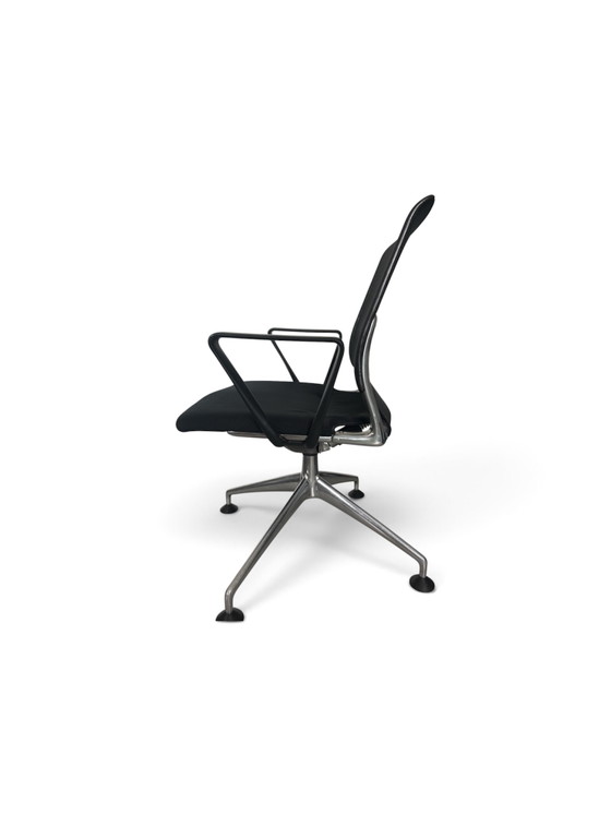Chaises de bureau et de conférence Vitra Meda - Lot de 4 – Chaises pivotantes, Chrome, Textile (photo 3 of 6)