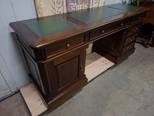 Escritorio clásico inglés, mesa de escritura, modelo único de pared estrecha, dimensiones: 180 x 56 cm y 78 cm de alto.