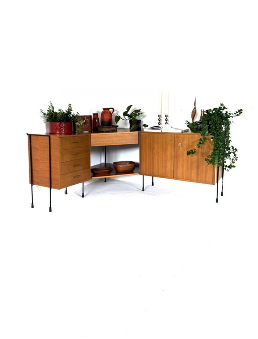 Vintage-Eckschrank aus Teakholz, Omnia ‘60