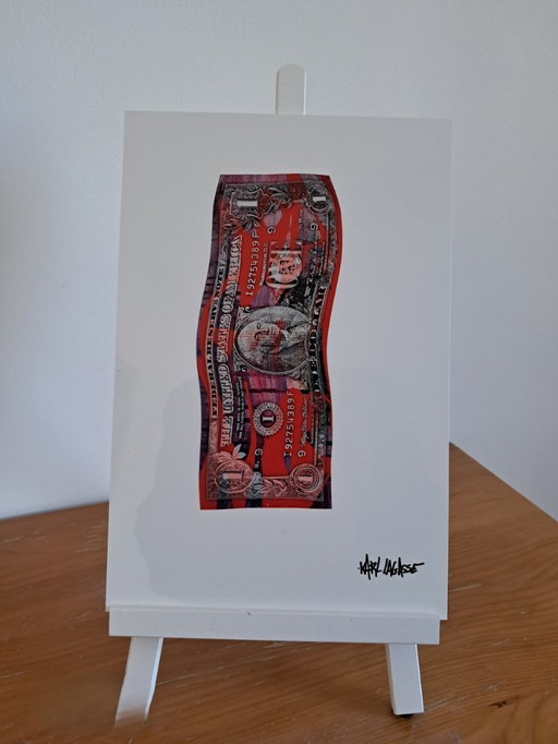 Karl LAGASSE - One Dollar in my Red Canvas - Plexiglasdruck