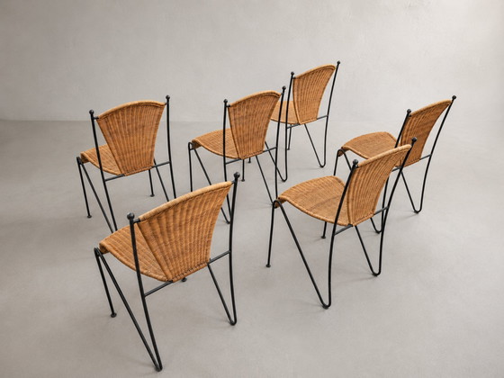 Image 1 of Sedie in vimini di Frederic Weinberg, anni '50