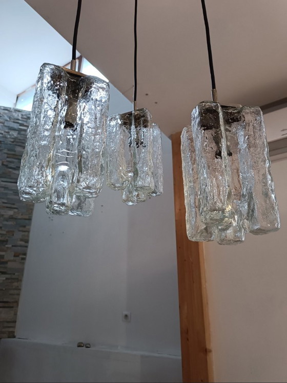 Image 1 of Lustre ice glass Granada par JT Kalmar pour KFKG 1960s