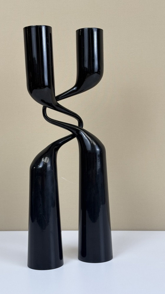 Set di candelabri Tango neri di design vintage danese XL 32 cm Mikaela Dörfel - Menu – Portacandele, Metal (photo 13 of 13)