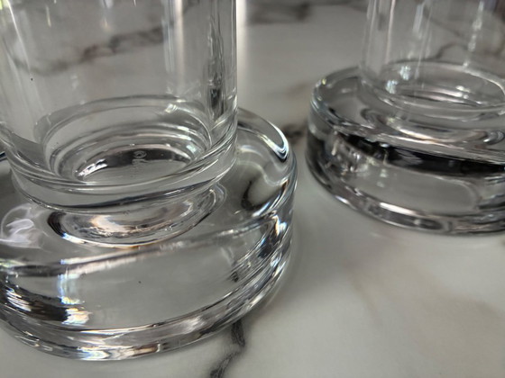 Image 1 of Set di 2 portacandele di design in vetro Partylite