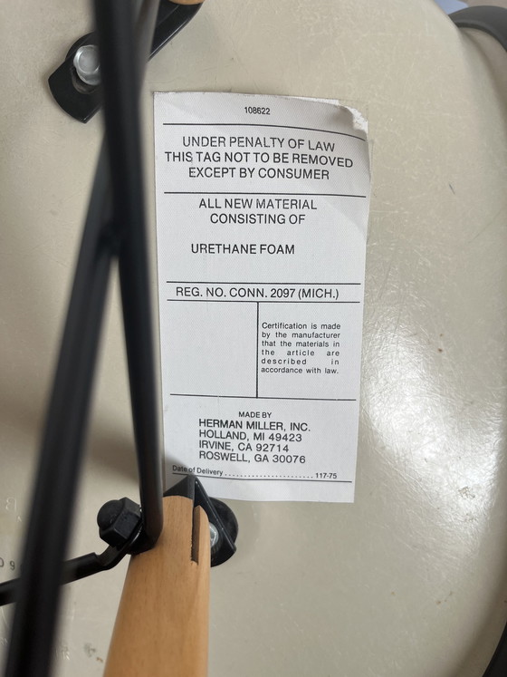 Image 1 of Authentic Vintage Eames DSW Upholstered Side Chair