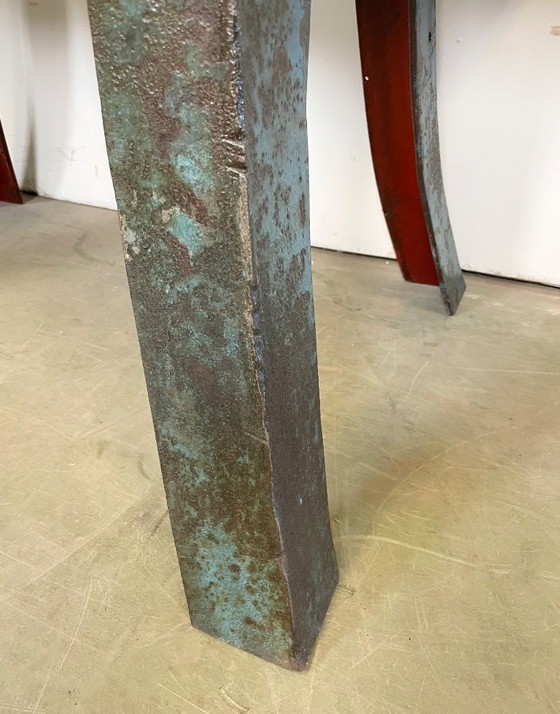 Image 1 of Tavolo da officina industriale blu, anni '60