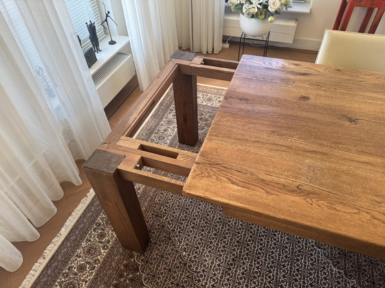 Image 1 of Massief eiken eettafel (verlengbaar) 
