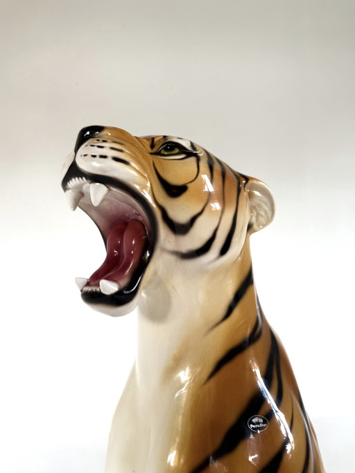Vintage XL italian ceramic tiger, 1960s