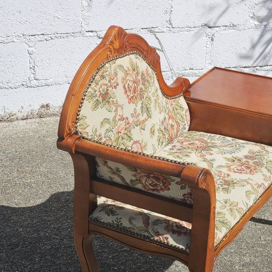 Image 1 of Franse telefoonbank/tweezitsbank/roddelbank - Louis XV-stijl - jaren 70