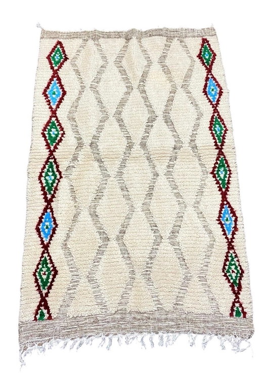 Autentico tappeto berbero fatto a mano dalle montagne dell'Atlante - 100% lana - 150 x 100 cm