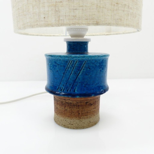 Lampe de table en grès bleu par Inger Persson pour Rörstrand, Suède, années 1960 – tafellampen, Ceramic (photo 2 of 7)