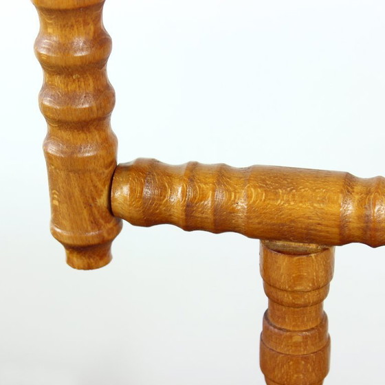 Image 1 of Mid Century Houten Kaarsenhouder, Tsjecho-Slowakije, 1950