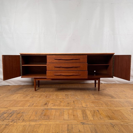 Mid-Century British Teak Sideboard, 1960s - Crédence vintage avec tiroirs et rangement