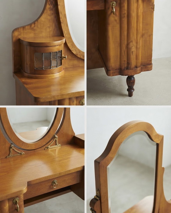 Hongaarse Art Deco Kaptafel met Spiegel (photo 2 of 6)