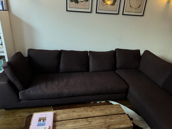 Image 1 of Sofá esquinero modular de 2 piezas Minotti Andersen Line - marrón oscuro