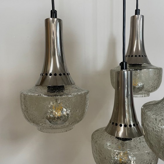 Image 1 of Suspension vintage unique RAAK Amsterdam – verre à bulles d'air, années 1960