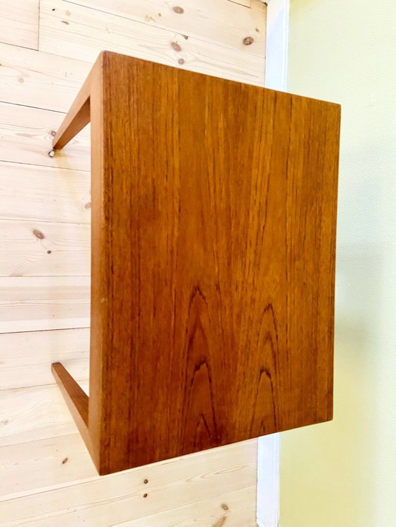 Image 1 of TABLE DE COUTURE VINTAGE DANOISE EN TECK par SEVERIN HANSEN pour HASLEV FURNITURE 1960