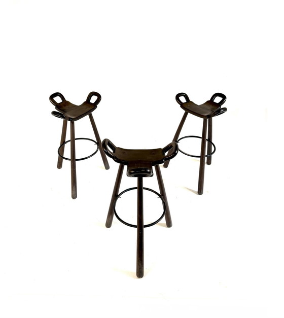 Image 1 of 3x sgabelli da bar vintage Marbella, Conoform anni '60