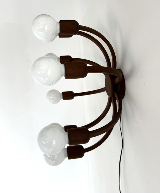 Image 1 of Lampada da parete/soffitto in teak vintage, Domus anni '70