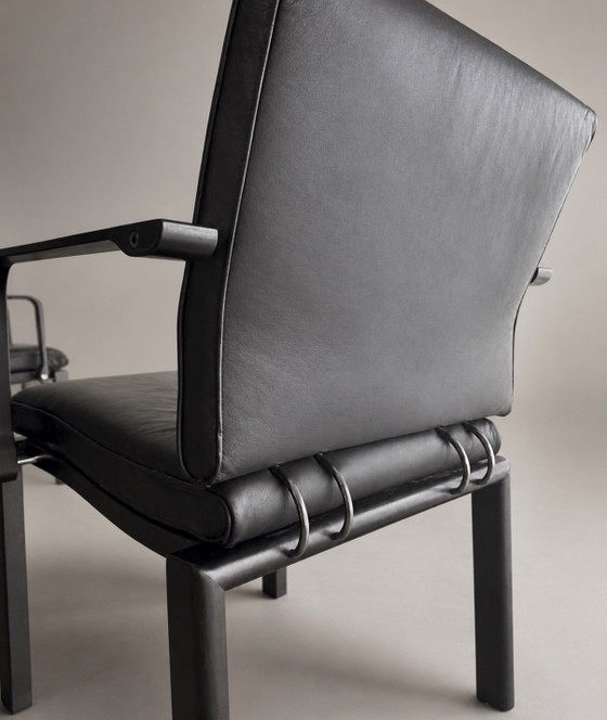 6 Vintage Quadro fauteuils — Bruno Rey & Charles Polin voor Dietiker, Zwitserland, 1989 – Eetkamerstoelen (photo 11 of 15)